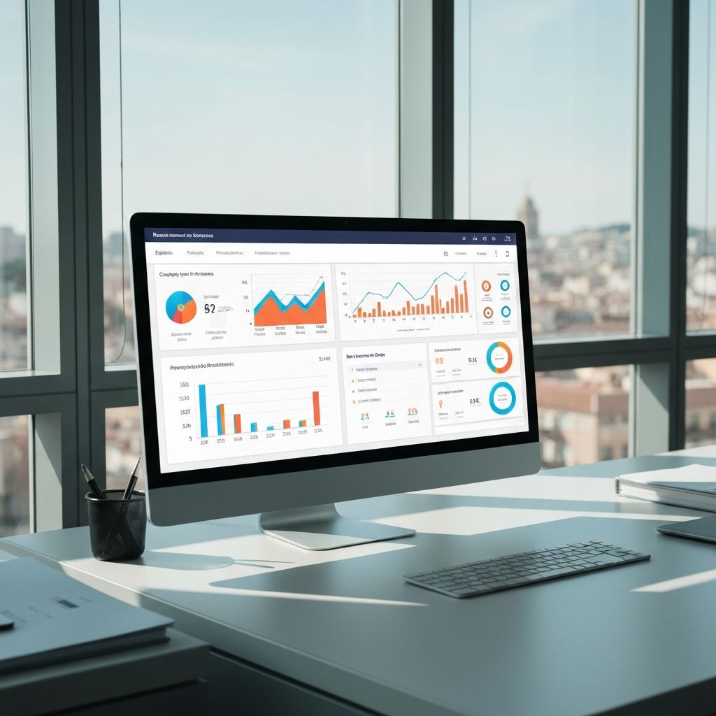 Gráficos y visualizaciones de datos mostrando mejoras en métricas de rentabilidad y optimización de inventario en pantallas de análisis empresarial